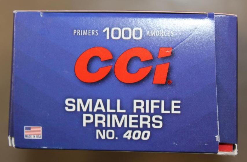 Box of 1000 CCI Small Rifle Primers No. 400 **NO SHIPPING**