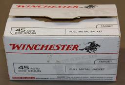 100 Rounds Winchester 45 Auto Ammunition