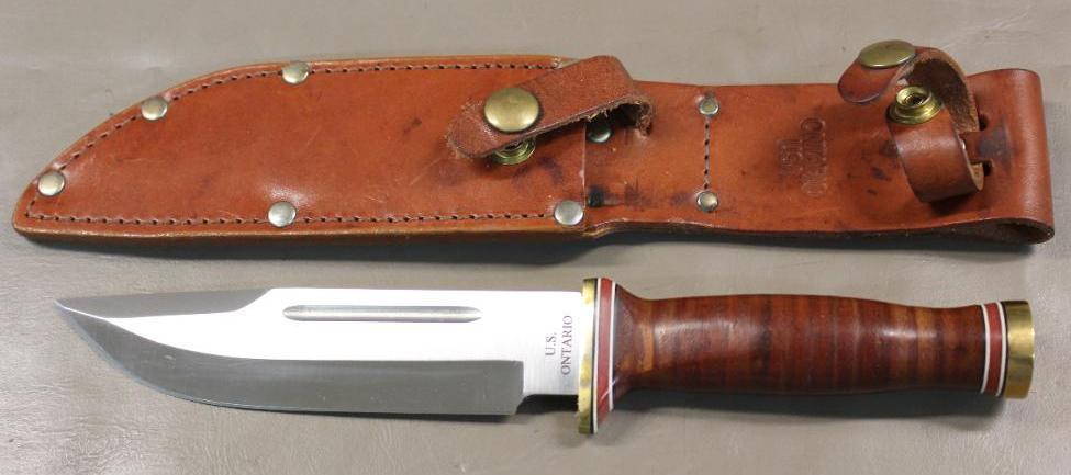 Excellent Ontario Quartermaster Army -95 Fixed Blade with Sheath