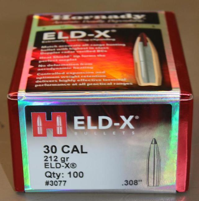 Box of 100 Hornady Eld-X 30 Cal Bullets for Reloading