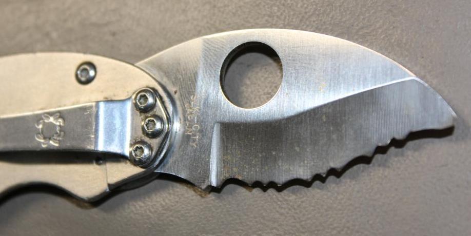 Cute Stainless Spyderco VG-10 Serrated Folding Knife