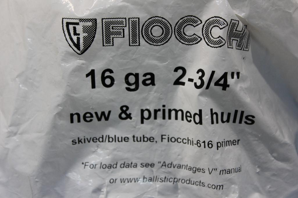 16 Gauge Primed Fiocchi Hulls and Remington Wads