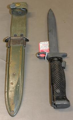 Modified M-6 Bayonet for M-1 Carbine in Scabbard