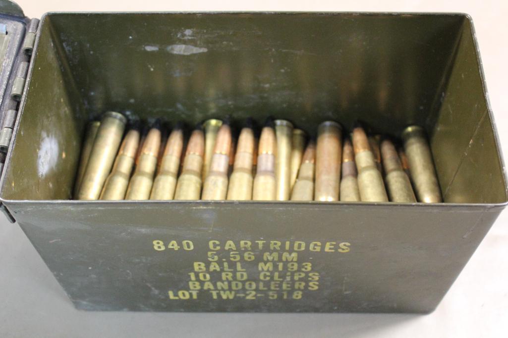 Ammo Can with 55 Rounds Russian 12.7 x 99 Ammunition