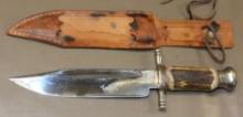 Toledo Stag Handle Bowie Knife and Sheath