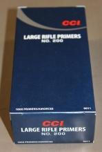 Full Box of 1000 CCI No. 200 Large Rifle Primers **NO SHIPPING**