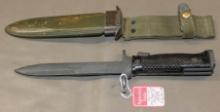 Modified M-6 Bayonet for M-1 Carbine in Scabbard