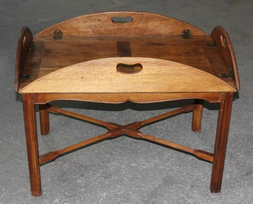 Wood Tray Table with Hinged Walls