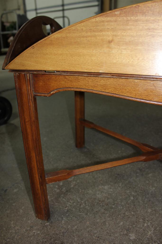 Wood Tray Table with Hinged Walls