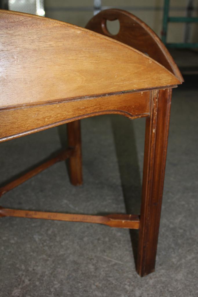 Wood Tray Table with Hinged Walls