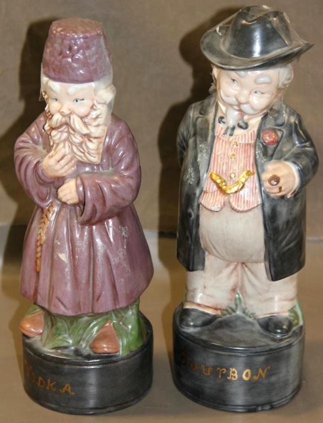 Pair of Alberta's Ceramic Figure Decanters