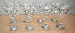 Eight Martini Glasses & Eight Margarita Glasses