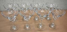 Eight Martini Glasses & Eight Margarita Glasses