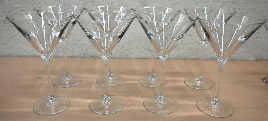 Eight Martini Glasses & Eight Margarita Glasses
