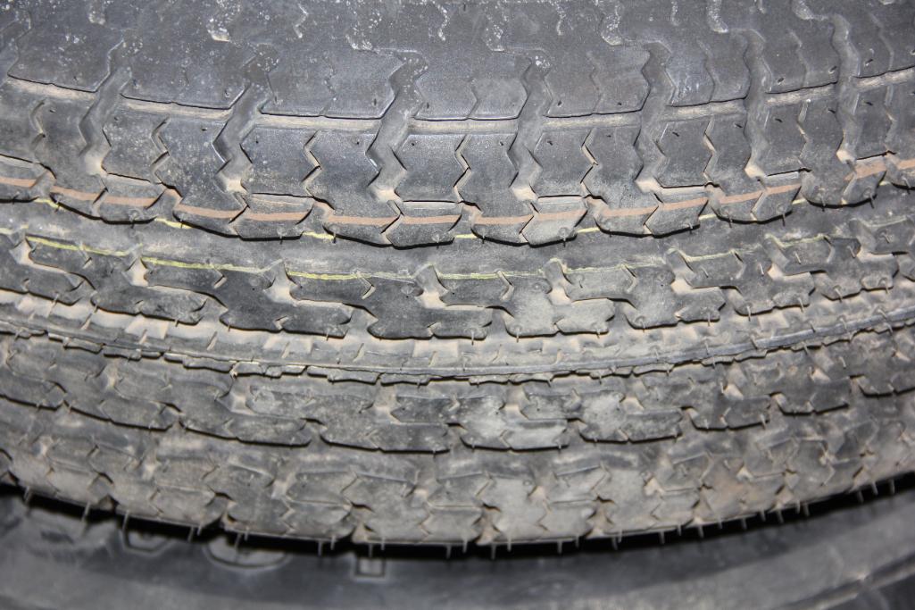 Two ST225/75 R215 Truck Tires on Wheels