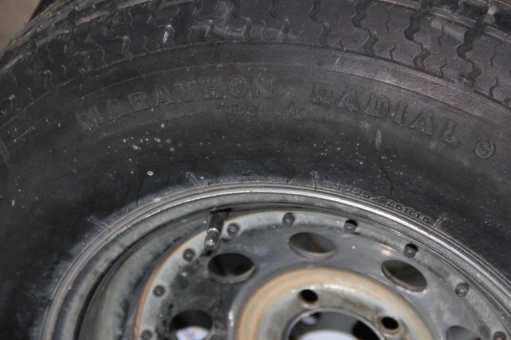 Two ST225/75 R215 Truck Tires on Wheels