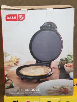 Red Copper 5 Qt. Pasta Pot and Dash 8" Express Griddle