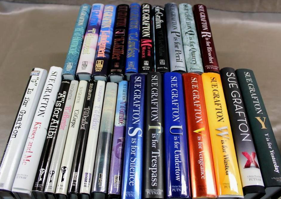 24 Volumes of Sue Grafton's Alphabet Series Plus 2 Related Books, Some Signed