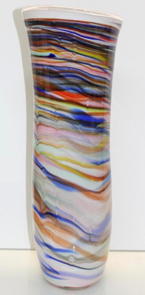 Gorgeous Large Art Glass Vase Tagged Krosno Jozefina
