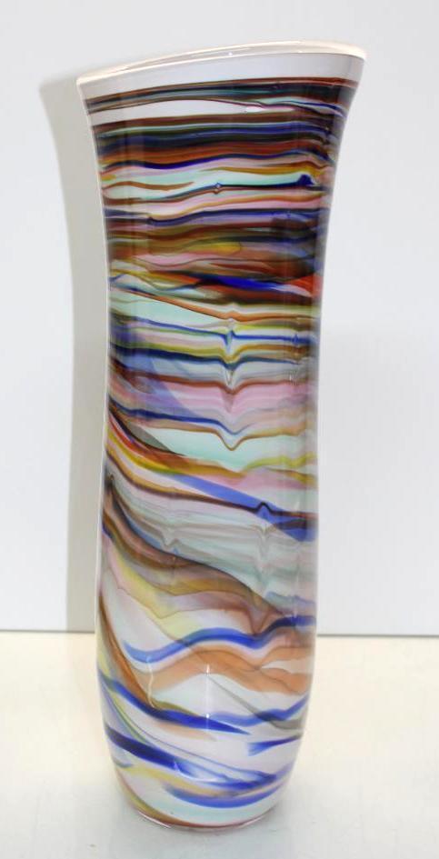 Gorgeous Large Art Glass Vase Tagged Krosno Jozefina