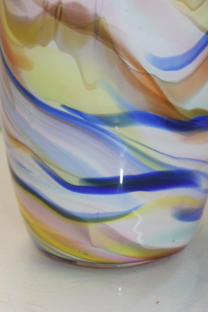 Gorgeous Large Art Glass Vase Tagged Krosno Jozefina