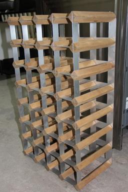 Modern, Stylish Wine Rack in Wood and Steel