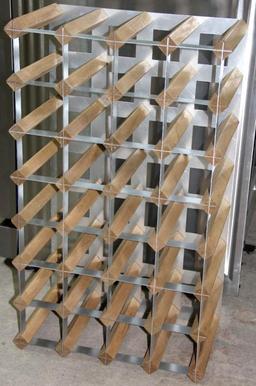 Modern, Stylish Wine Rack in Wood and Steel
