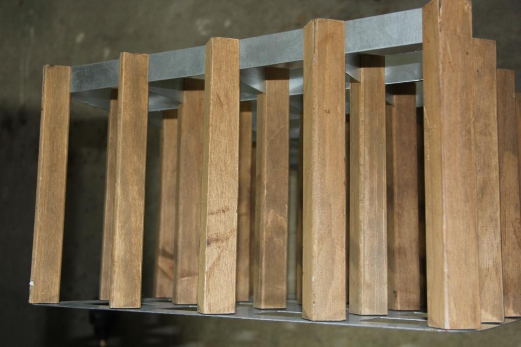 Modern, Stylish Wine Rack in Wood and Steel