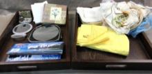 Miscellaneous Hobby Items with Two Large Wood Trays