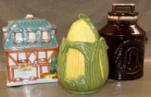 Three Ceramic Cookie Jars