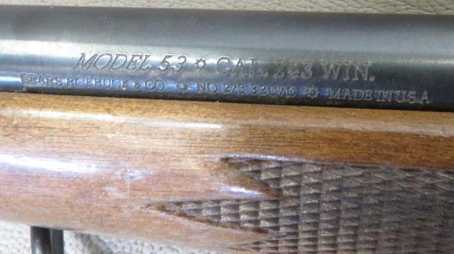 Sears and Roebuck 53, 243 Winchester, Rifle, SN# U140885