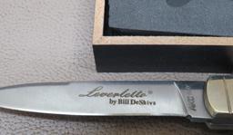 AKC Bill Deshivs Leveretto Pushbutton Automatic Knife