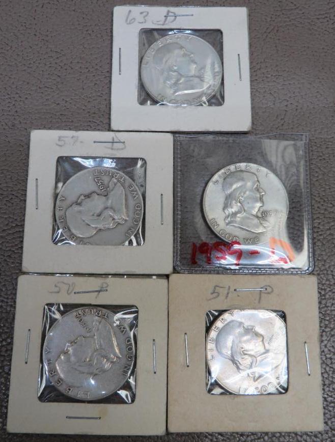 US Franklin Half Dollar Silver Coins