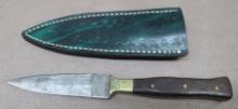 Damascus Pattern Double Edged Boot Knife