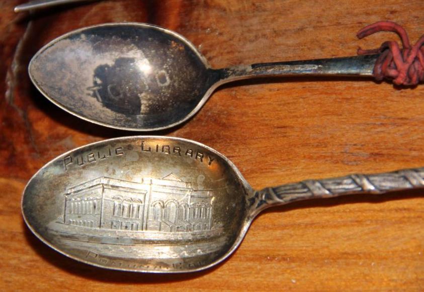 Sterling Souvenir Spoons and Cocktail Fork