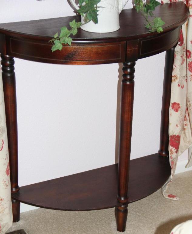 Antique Semi-Circle Wood Wall Table