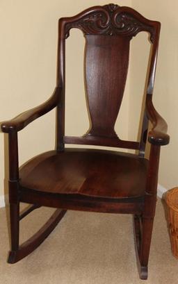 Beautiful Antique Wood Rocking Chair