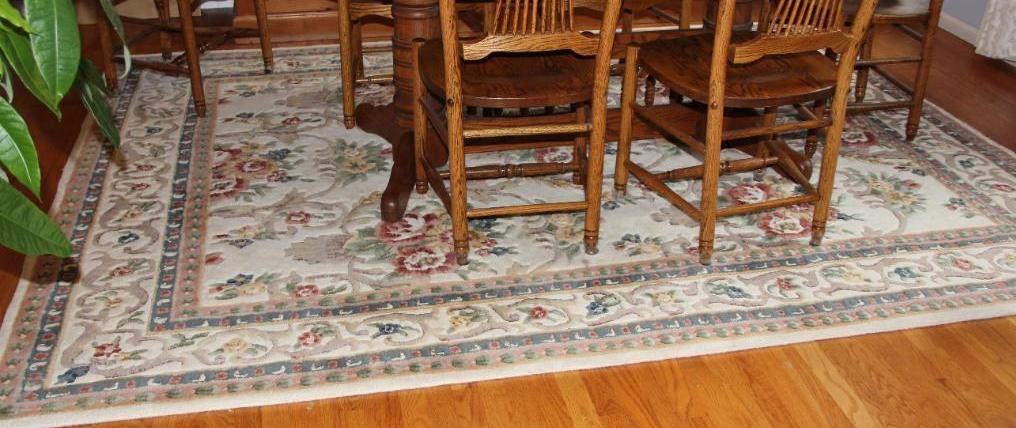 Large Wool Floral Area Rug