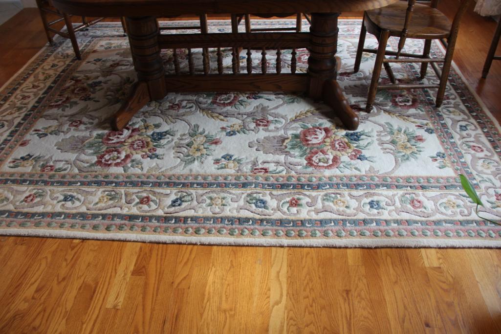 Large Wool Floral Area Rug