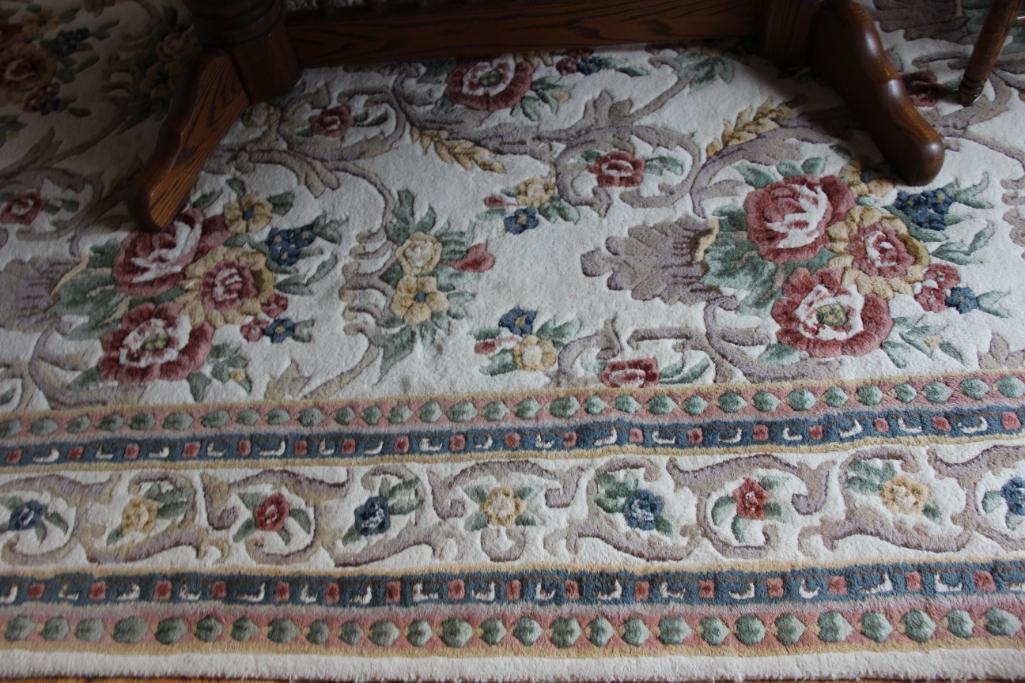 Large Wool Floral Area Rug