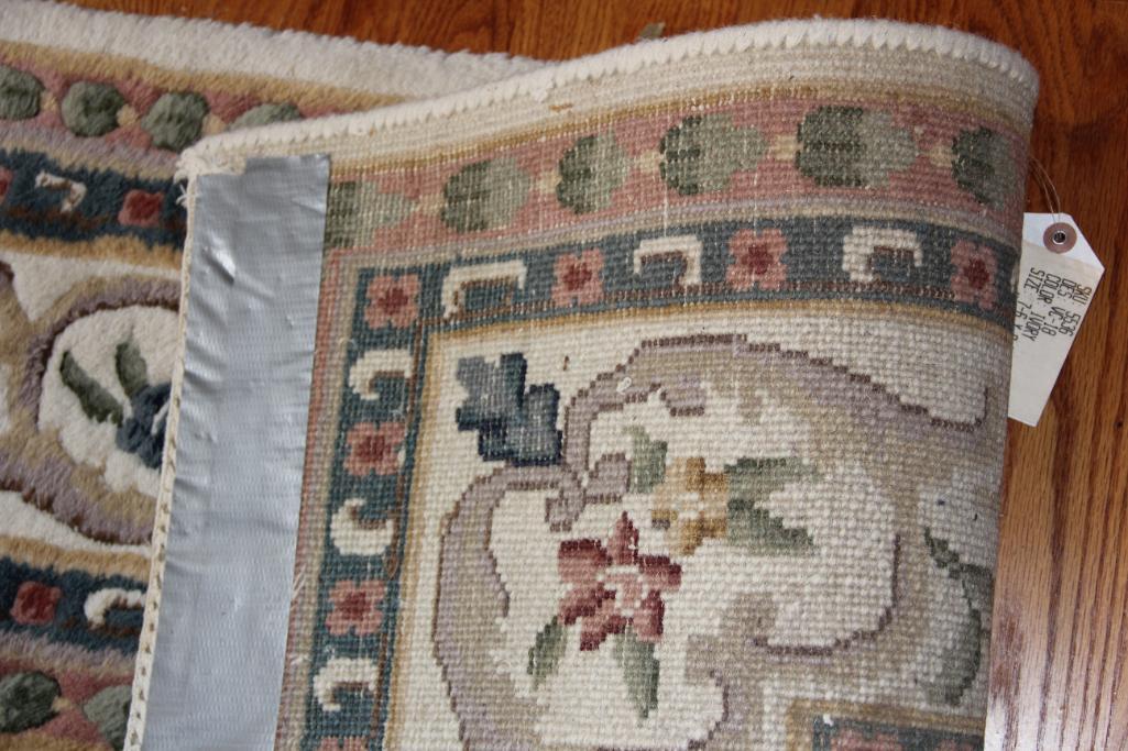 Large Wool Floral Area Rug