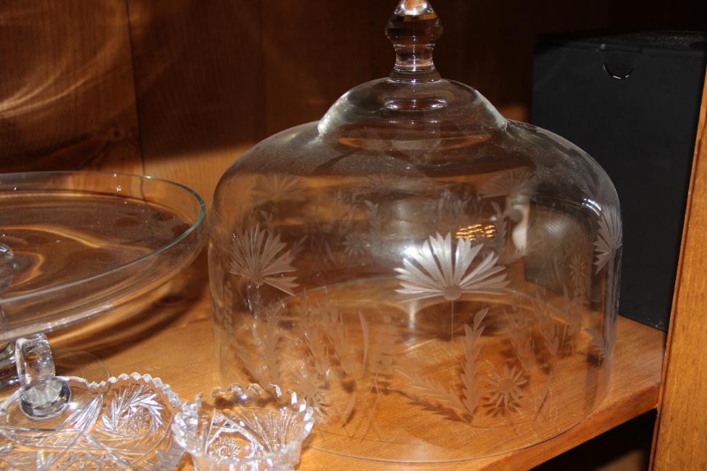 Collection of Cut Glass and Crystal, and Serving Plates