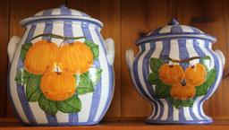 Three Large Hand-Painted Terra Cotta Jars from Zrike Portugal