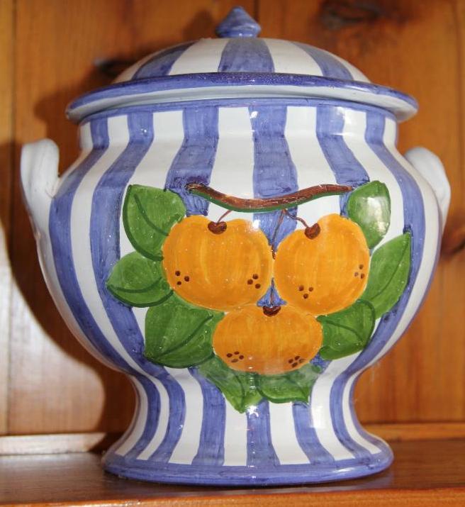Three Large Hand-Painted Terra Cotta Jars from Zrike Portugal