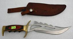 Fixed Blade Knife with Brass Handle