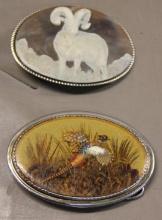 Two Oval Wildlife Belt Buckles