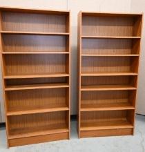 Two Pretty 35x11x75" Danish Style Book Shelves