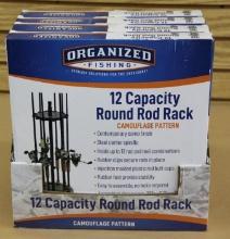 Case of 4 Organized Fishing Camo Round Rod Racks