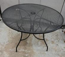 Round Black Metal Patio Table