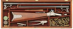 Superb Early Cased Maynard First Model Factory Two-Barrel Percussion Sporting Rifle/Shotgun Set